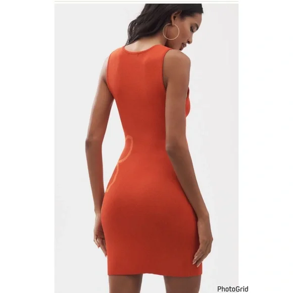 Anthropologie Flatwhite Sleeveless Squareneck Flower Printed Knit Dress XL NEW - Picture 2 of 9